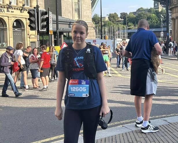 Mia Bellew at the Great North Run, in Newcastle.