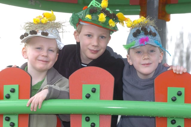 Pictured at the  new Teen Zone at the Deer Park, Lower Stannington  in 2006 in their Easter Bonnets were  Rhys,  Liam and Callum Whitehouse