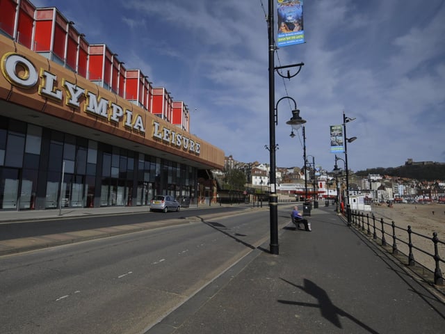 Glorious spring day - but barely a soul about on Scarborough seafront, March 2020.Picture by Simon Hulme.