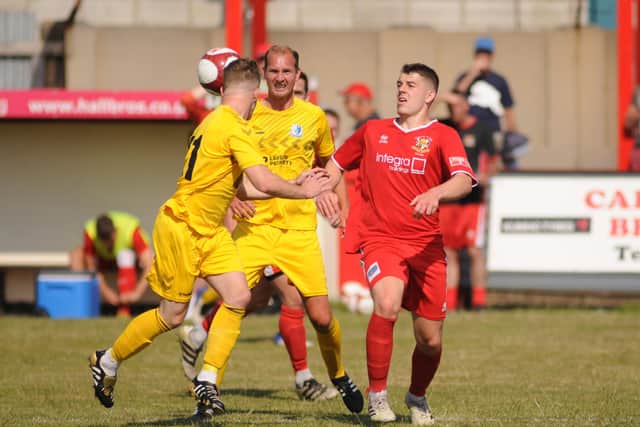 Eddie Rogerson returned from injury against Beverley Town