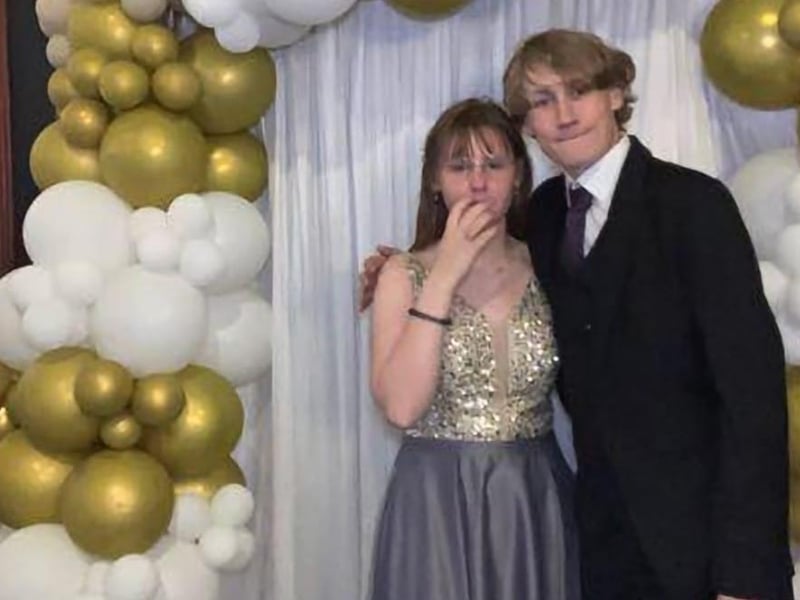 Here is Connor Parkin alongside another student- let us know if you recognise her!