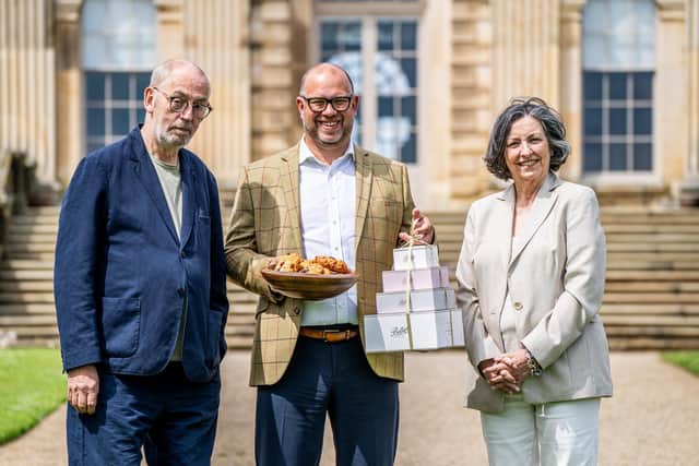 Nicholas Howard, Simon Eyles and Victoria Howard at Castle Howard. Photo by Charlotte Graham