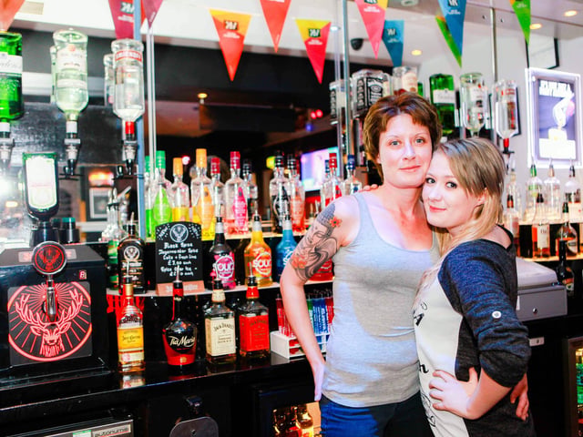Kay & Sabrina welcome the punter's into Bar Hush
