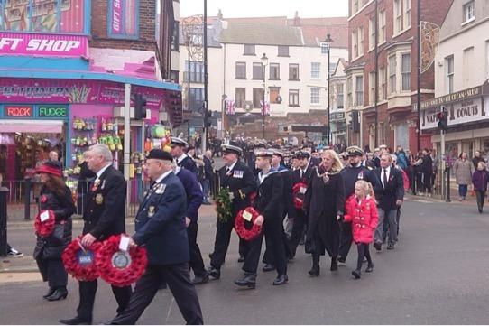 The parade from Queen Street Methodist Church to the lifeboat house
