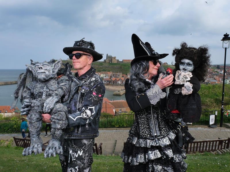 Whitby Goths ..Steve and Hilary l on West Cliff . pic Richard Ponter