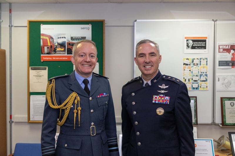 Lt Gen Whiting (US Space Command) with  Air Chief Marshal Sir Richard Knighton KCB FREng RAF, Chief of the Air Staff.