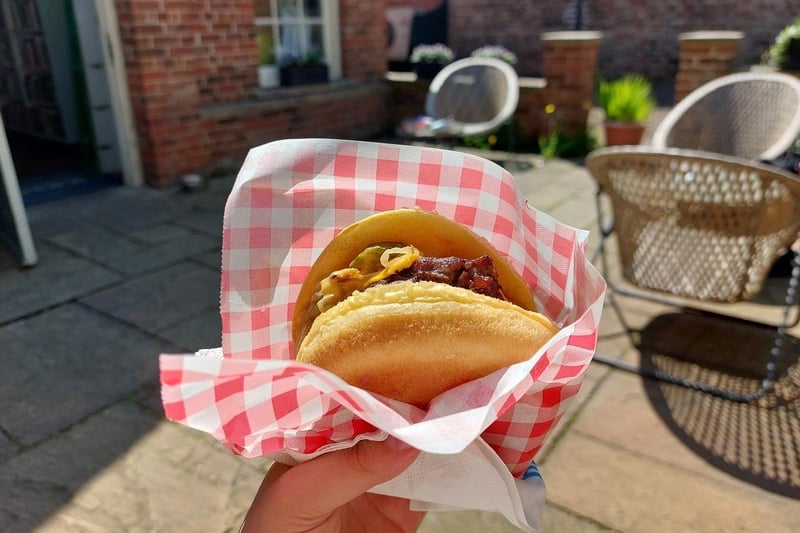 A variety of food was on offer at the festival, including cheeseburgers from Farsley Smoke and Fire.