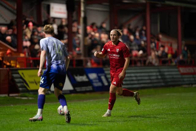 Young loanee defender Noah Wadsworth made his Boro debut in Tuesday night's goalless draw at home to Alfreton Town. Photo by Wandering Photography