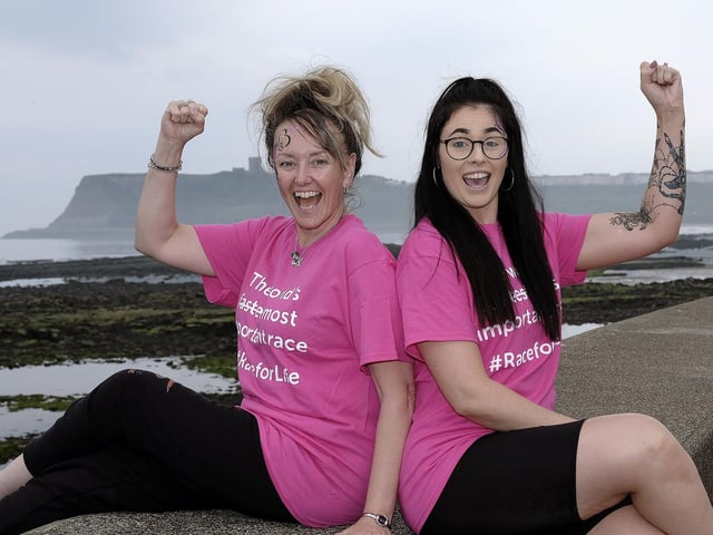 Julie Hatton and Sian Robson warming up in 2019.