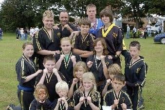 A martial arts team showcases skills at the Lions Gala.