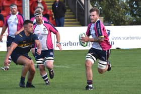 Skipper Drew Govier scored a try for Scarborough RUFC in the win against Old Crocs Photo by Paul Tait