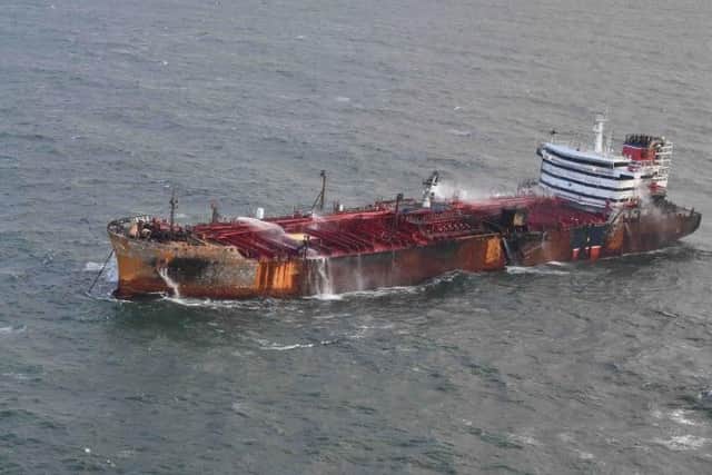 Stena Immaculate pictured on March 12. Photo: Maritime and Coastguard Agency.