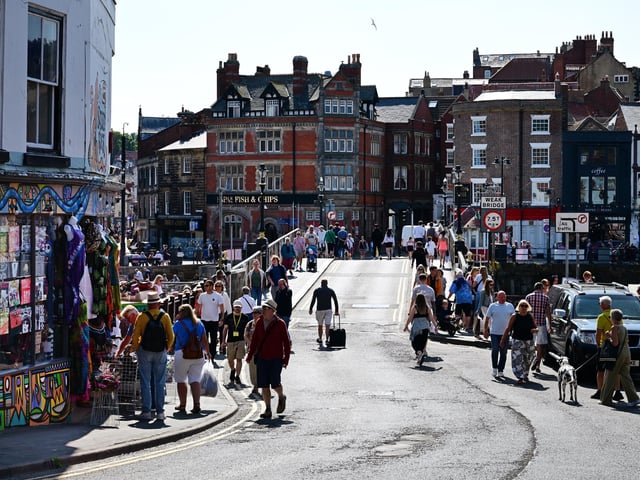 Walking across the Swing Bridge.