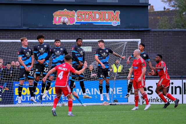 Lewis Maloney's free-kick sails over the bar.