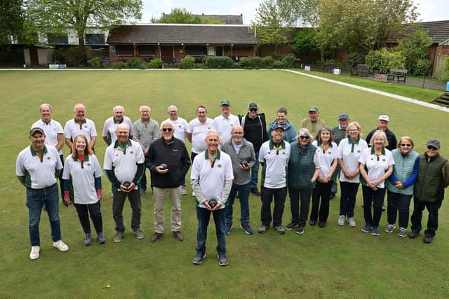 Treasurer of Borough Bowling Club Ken Marshall, front, with members of the club, including secretary Barry Watson, chairman Pete Charter and president Shaughan Temple (credit Richard Ponter)