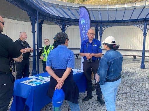 With police at an event in Scarborough