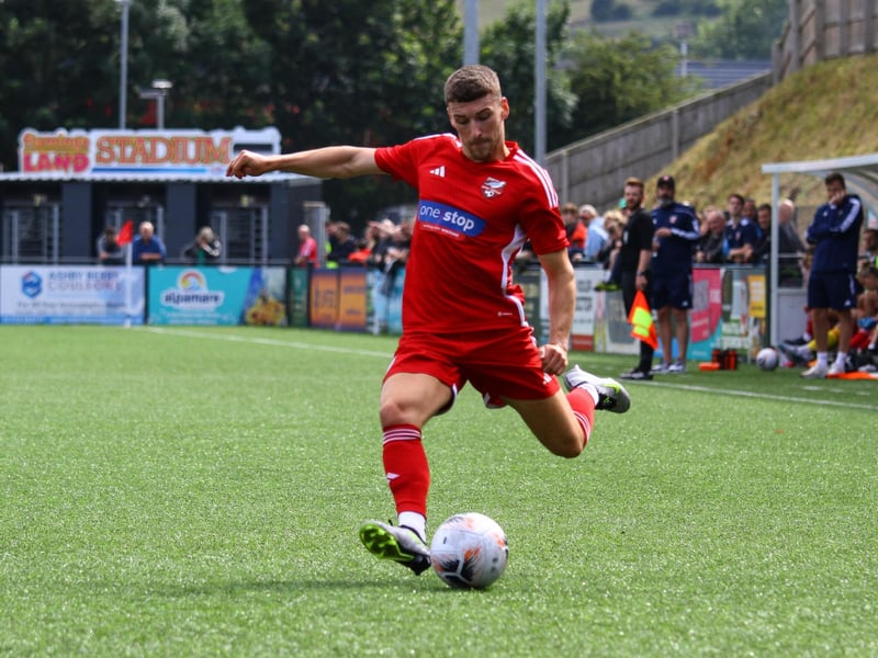 Alex Brown looks to launch another Athletic attack.