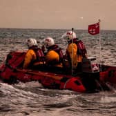 Bridlington RNLI lifeboat Ernie Wellings launched this morning to assist a submerged van. Photo: RNLI/Mike Milner