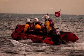 Bridlington RNLI lifeboat Ernie Wellings launched this morning to assist a submerged van. Photo: RNLI/Mike Milner