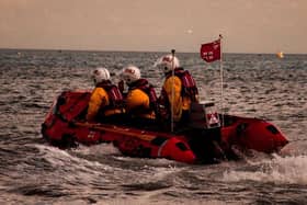 Bridlington RNLI lifeboat Ernie Wellings launched this morning to assist a submerged van. Photo: RNLI/Mike Milner