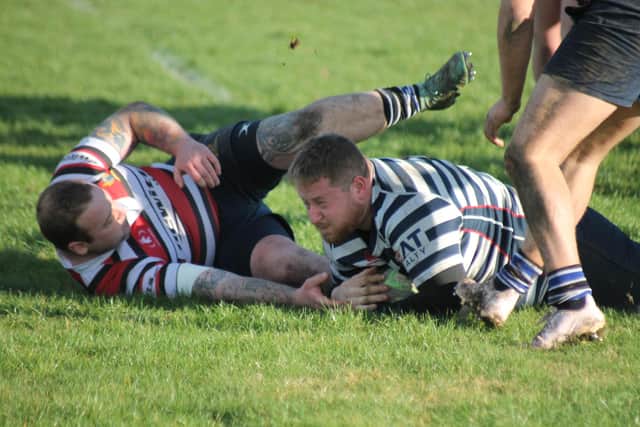 Jack Helme powers over to score for the Panthers at Driffield.