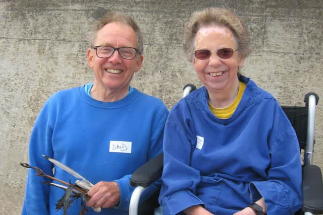David with his late wife Judy on the beach