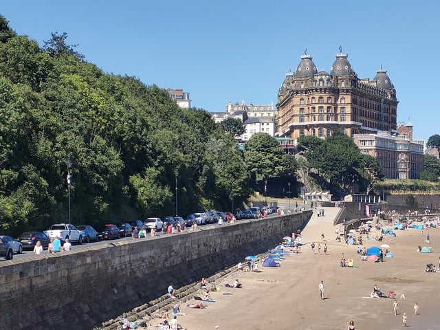 Sunny beach scene.