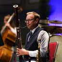 A musician from the Scarborough Spa Orchestra plays in the summer season