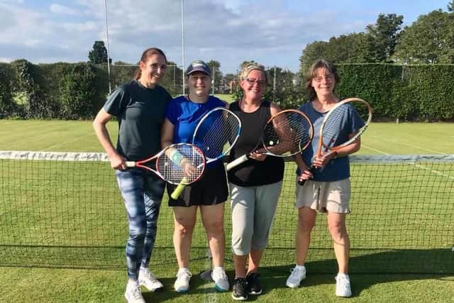 Bridlington LTC Ladies Doubles finalists, from left Carolien Lino, Rosie Allan Lees, Davina Allan Lees and Carol Bickerdike.
