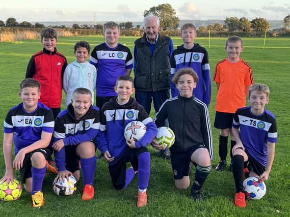 Ayton's next generation of footballers receive help from County Councillor David Jeffels