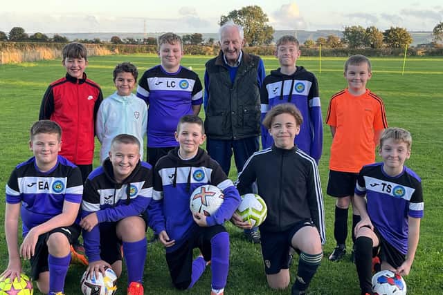 Ayton's next generation of footballers receive help from County Councillor David Jeffels