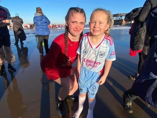Whitby youngster Kover decided to do the dip to raise money for Cancer Research.