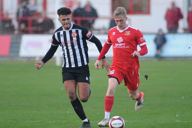 Will Sutton was man of the match for Bridlington Town in Saturday's 2-1 home win against North Shields PHOTO BY DOM TAYLOR