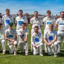 Whitby CC 1sts line up, back, from left, Pauline Russell (Scorer), Ricky Hall, Steve Allen, Ollie Lane, James Fawcett, Rhys Buck, Tom Steyert. Front, from left , Theo Clarke, Matty Steyert, Charlie Taylor, Kai Morris (Captain) and Lewis Brearley. PHOTOS BY BRIAN MURFIELD