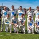Whitby CC 1sts line up, back, from left, Pauline Russell (Scorer), Ricky Hall, Steve Allen, Ollie Lane, James Fawcett, Rhys Buck, Tom Steyert. Front, from left , Theo Clarke, Matty Steyert, Charlie Taylor, Kai Morris (Captain) and Lewis Brearley. PHOTOS BY BRIAN MURFIELD