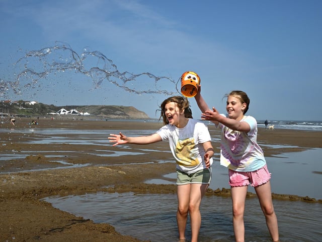 Having fun on the sand.