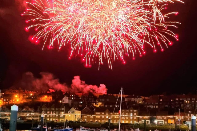 Spectacular fireworks light up the sky over Whitby.
picture: Alan Wastell