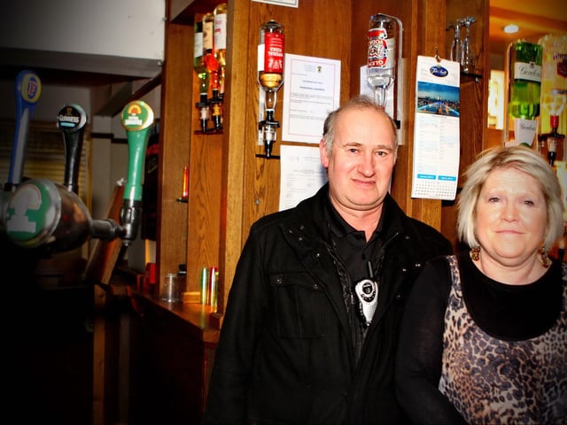 Landlords Trevor and Pauline looking after the punters in The Gate.
