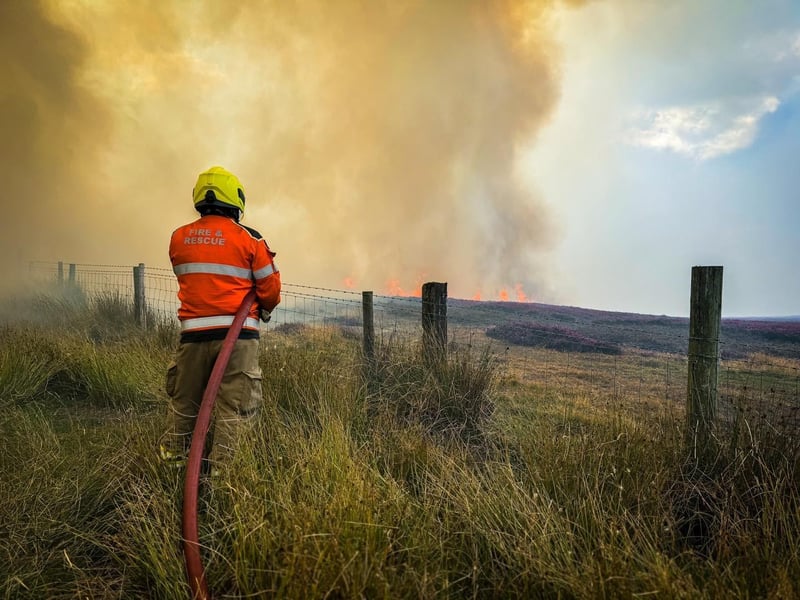 Smoke has drifted across the area.