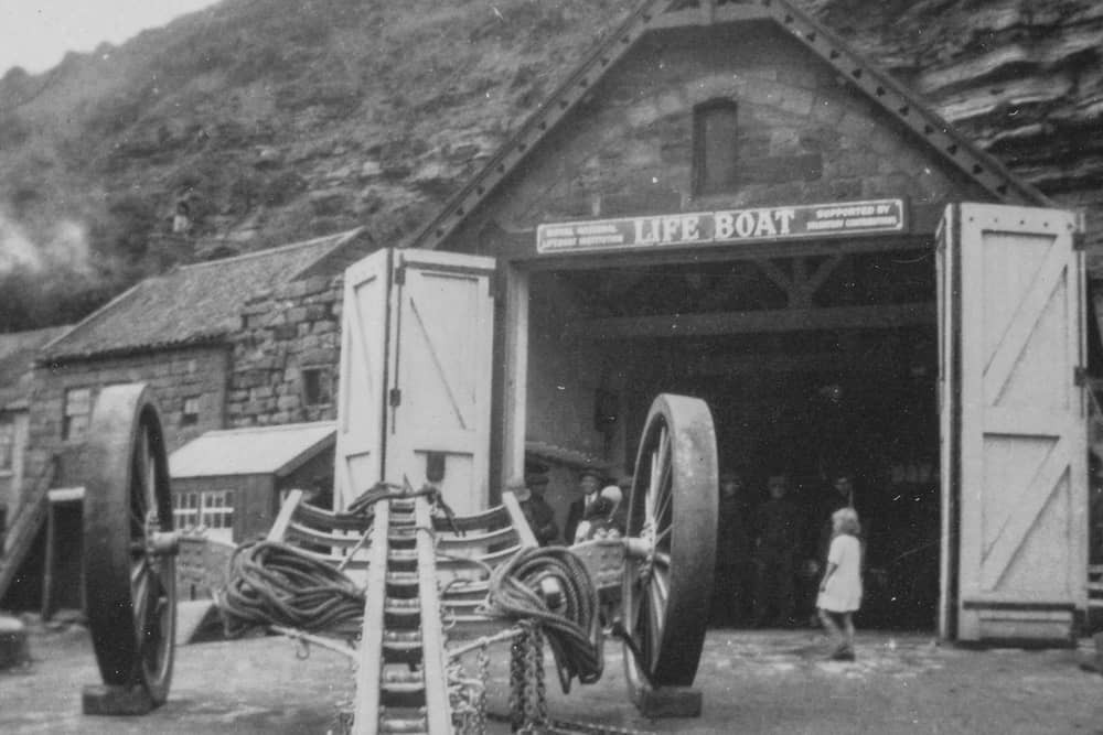 Staithes RNLI lifeboat station in the early 1900's. Image Courtesy of Whitby Museum
