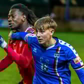 Aaron Braithwaite in action during the 1-1 draw at home to Hyde