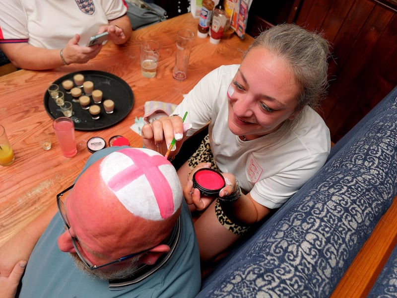 England Ladies World Cup Final - Supportive decoration during the match at The Byways.