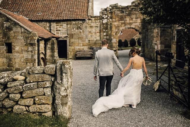 Danby Castle now stands partly in ruins. Three of the four towers still exist in some form, the two northern towers as ruins, the south-eastern as part of the modern farmhouse. The south wing also survives intact. Photo: andrewjukesphotography.
