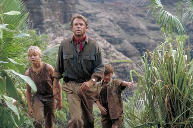 Actor Sam Neill as Dr Alan Grant in Jurassic Park which is being given a 30th anniversary screening at the Hollywood Plaza