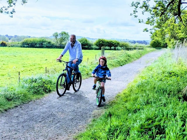 Cycling to Hayburn Wyke along the cinder track.