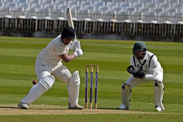 Skipper Ben Gill looks to cut during the cup loss at the weekend.