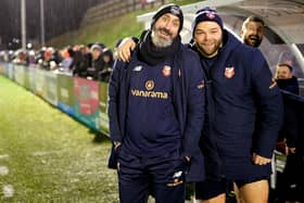 Manager Jonathan Greening, left, has signed a new three-year contract with Scarborough Athletic