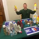 North Yorkshire Rotters volunteer coordinator, Jeff Coates, with some missed recyclables.