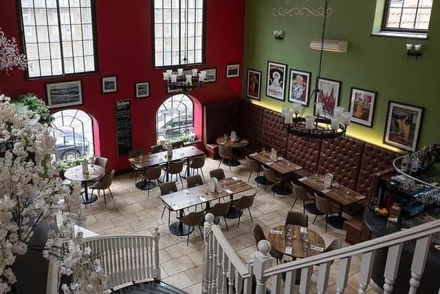 Interior of Cosa Nostra restaurant in Whitby.