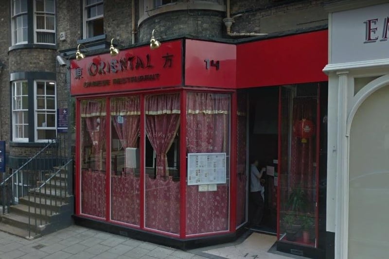 Oriental Chinese Restaurant, located on York Place, came in at number three.
